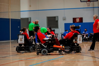 Team huddled up